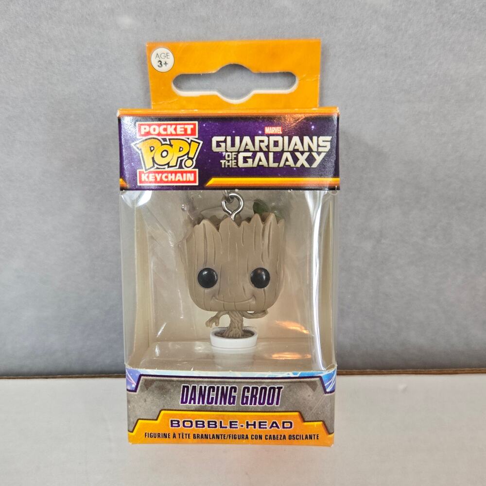 Funko Pop! Guardians of the Galaxy Dancing Groot Bobble-Head Pocket Keychain NEW